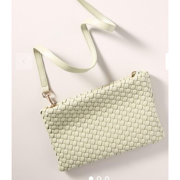 Anthropologie Melie Bianco Woven Crossbody Bag Light Green NWT - Picture 1 of 6